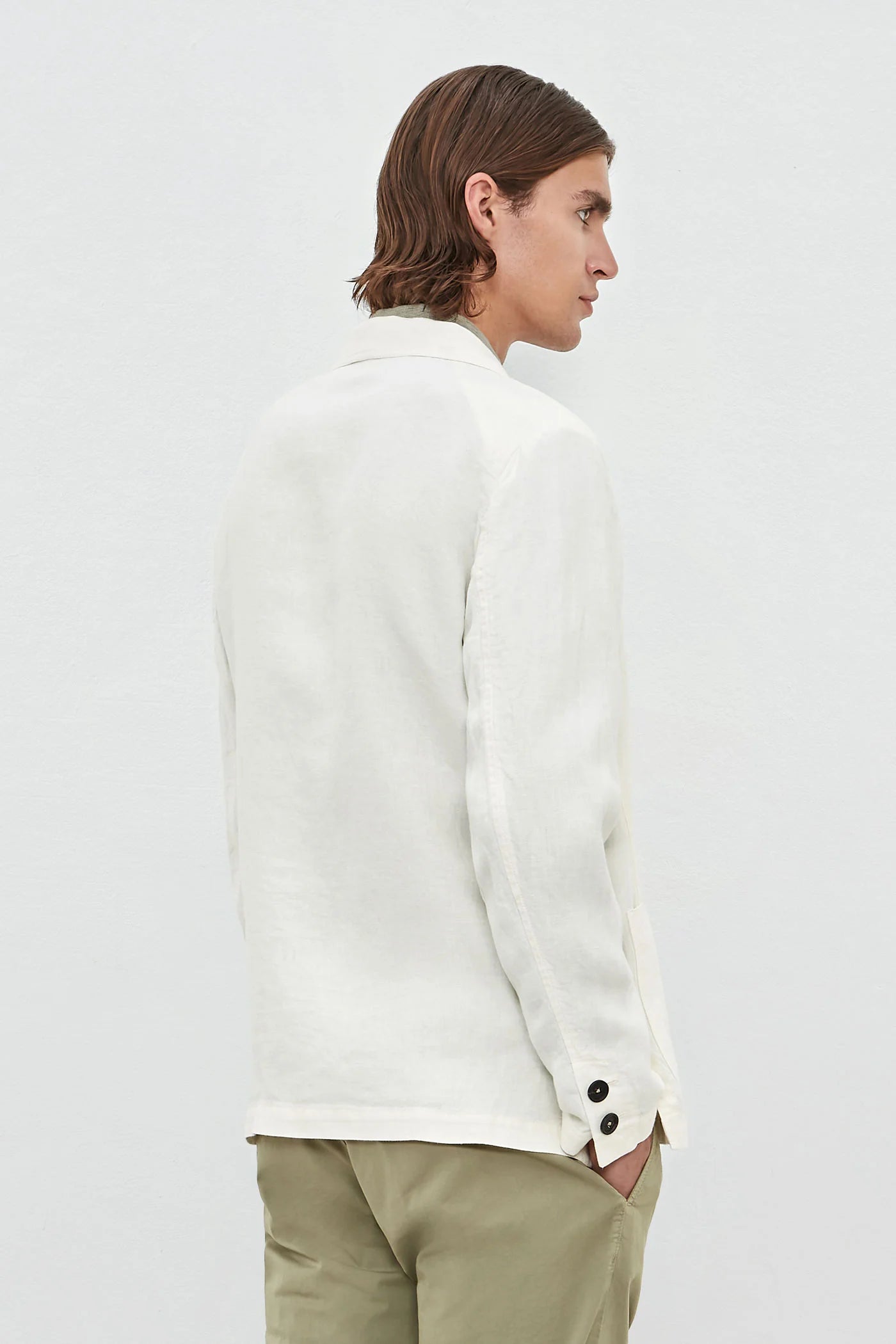 BAGLIETTO Herringbone Linen Single-Breasted Jacket