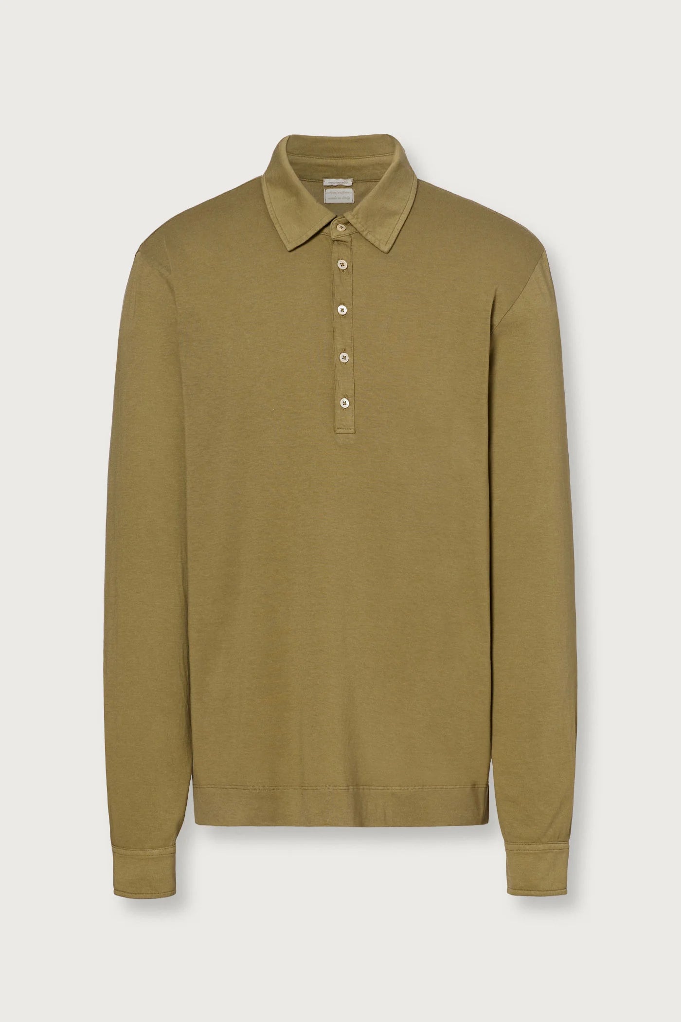 ISCHIA Cotton Cashmere Jersey Long Sleeve Polo