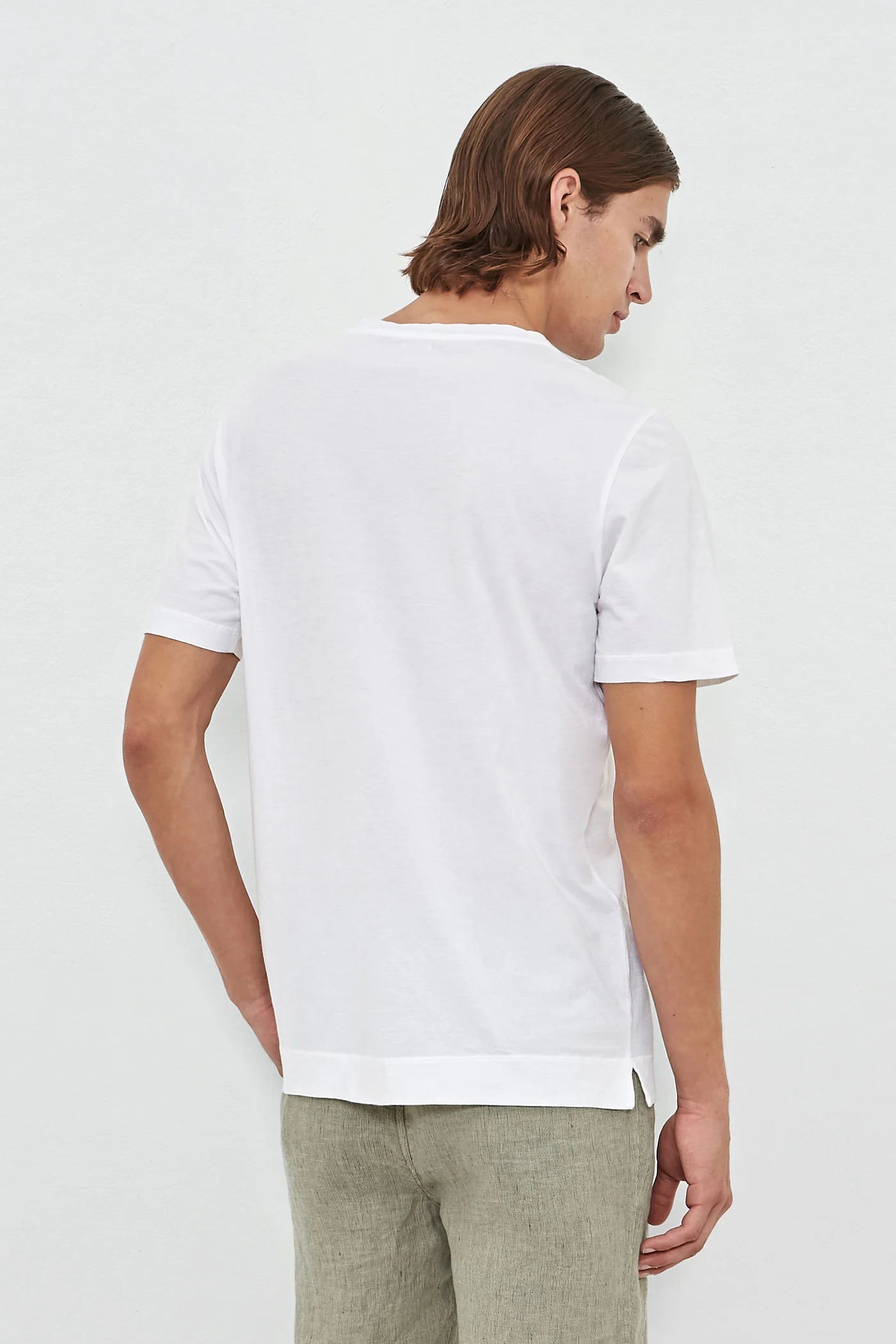 PANAREA Cotton Jersey Crew Neck T-shirt Bianco