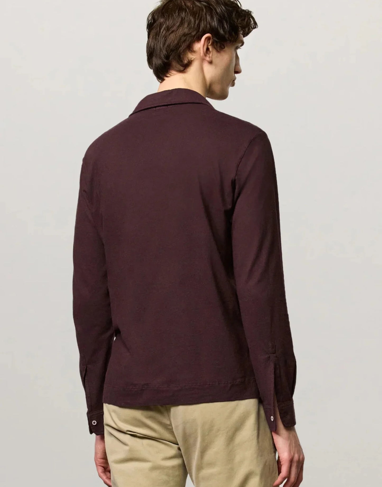 ISCHIA Long Sleeve Cotton Jersey Polo