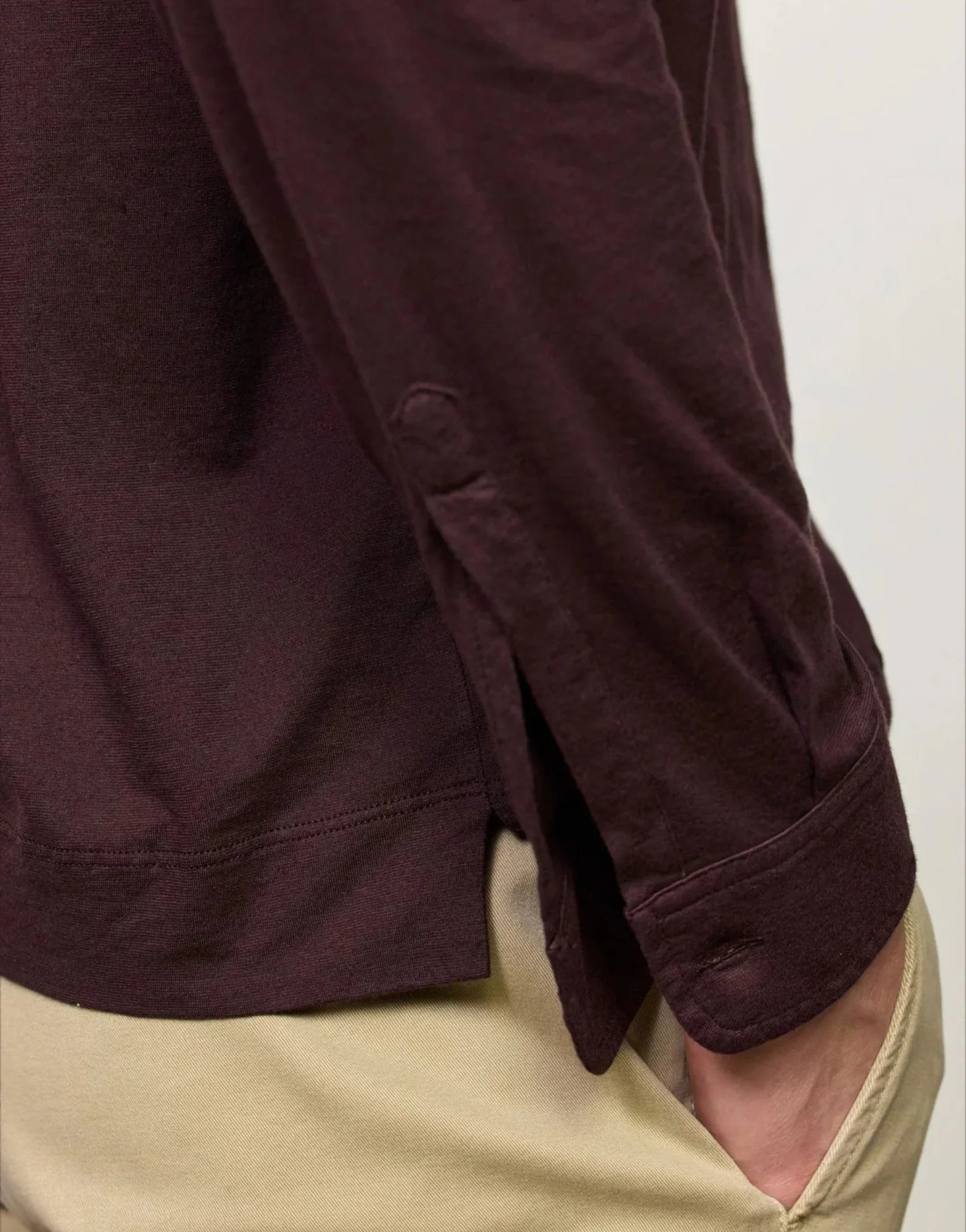 ISCHIA Long Sleeve Cotton Jersey Polo
