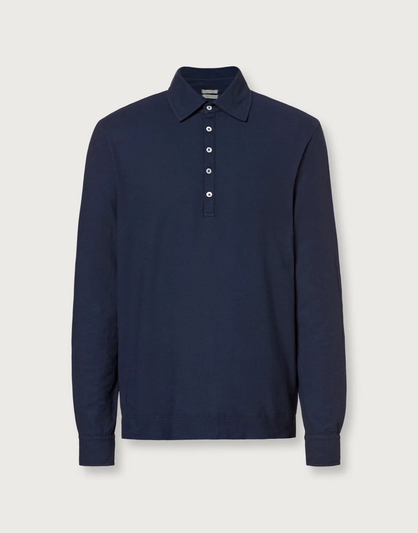 ISCHIA Long Sleeve Cotton Jersey Polo