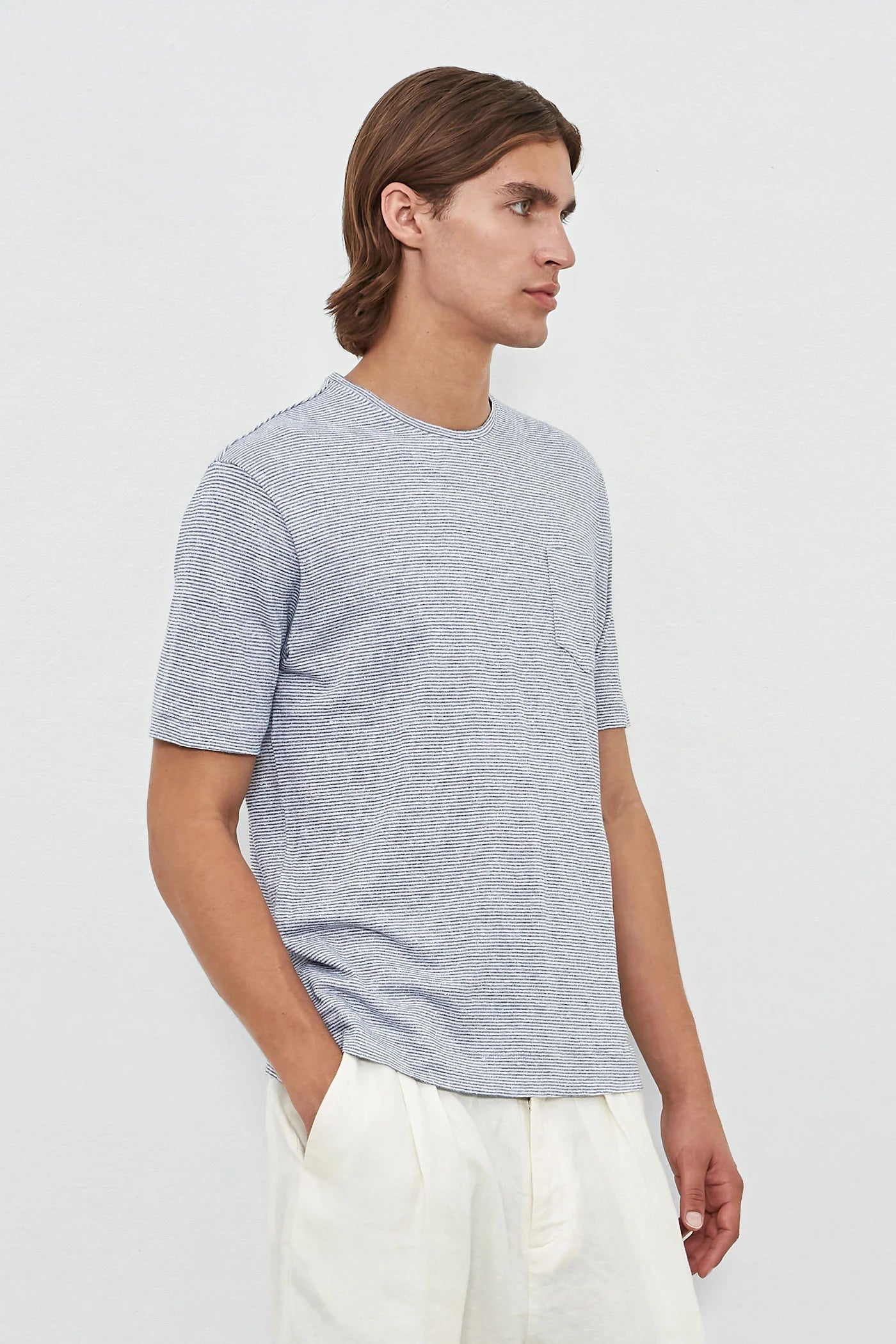 PANAREA Linen Cotton Jersey Crew Neck T-shirt Banda