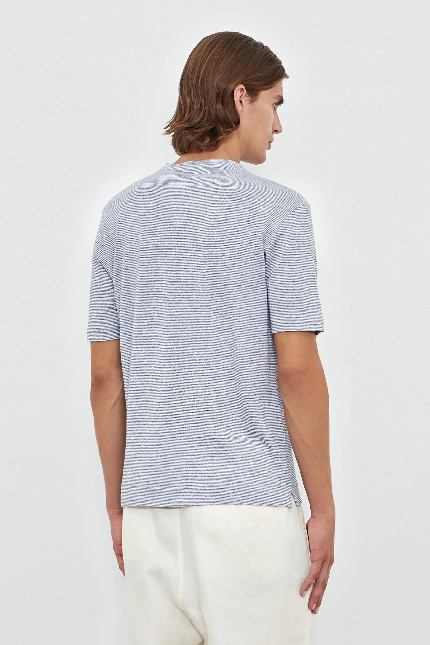 PANAREA Linen Cotton Jersey Crew Neck T-shirt Banda