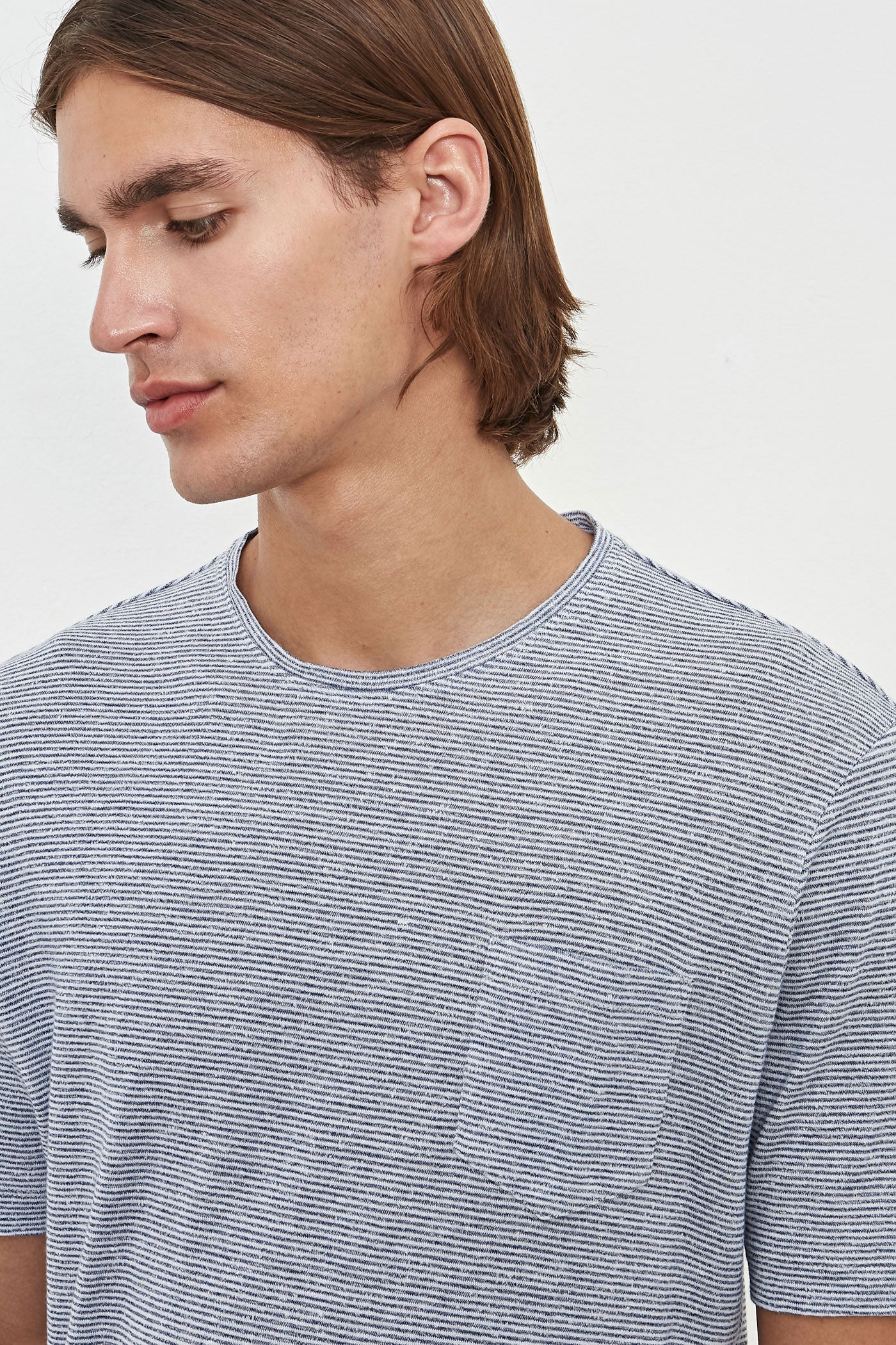 PANAREA Linen Cotton Jersey Crew Neck T-shirt Banda