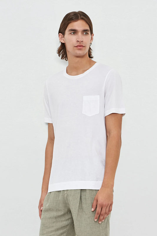 PANAREA Cotton Jersey Crew Neck T-shirt Bianco